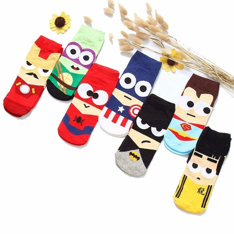 Adult Hero Bruce Lee Superman Character Invisible Cotton Socks